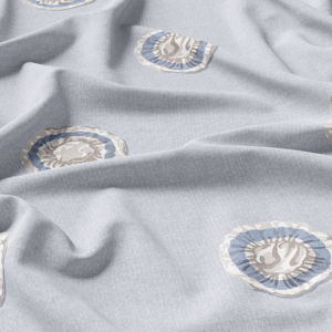 Rosette Fabric in Carolina Blue