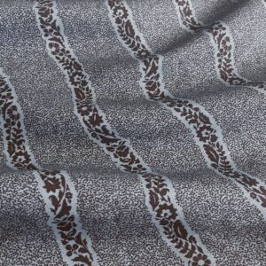Lombard Stripe Fabric in Cocoa Blue